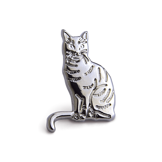 Silver Cat Pin